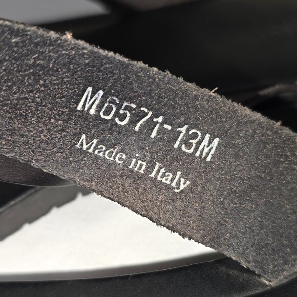 Mercanti Fiorentini Black Italian Leather Belted Toe Loop Sandals Men's Size 13 - Picture 6 of 7